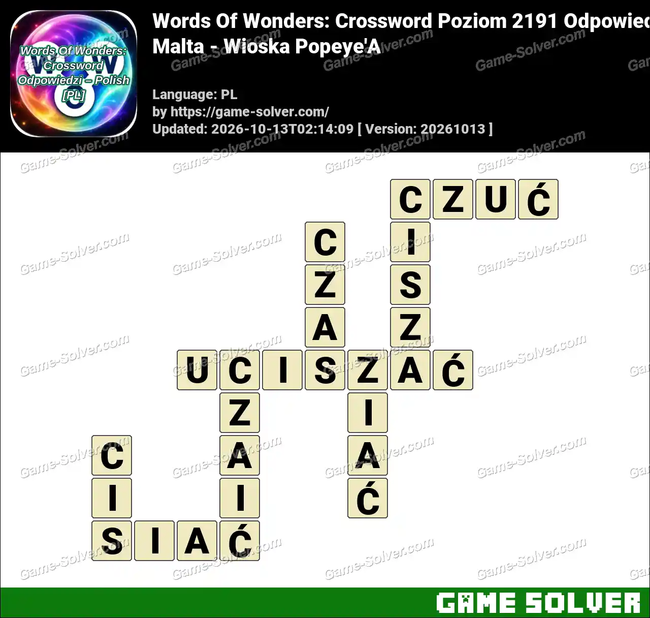 Words Of Wonders: Crossword Poziom 2191 Odpowiedzi – Malta – Wioska Popeye’A
